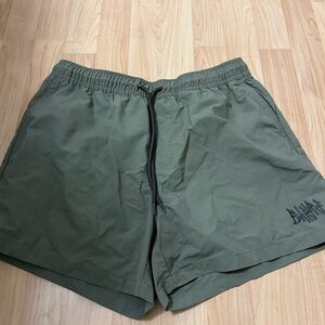 Zumiez Green Athletic Shorts with Elastic Waistband